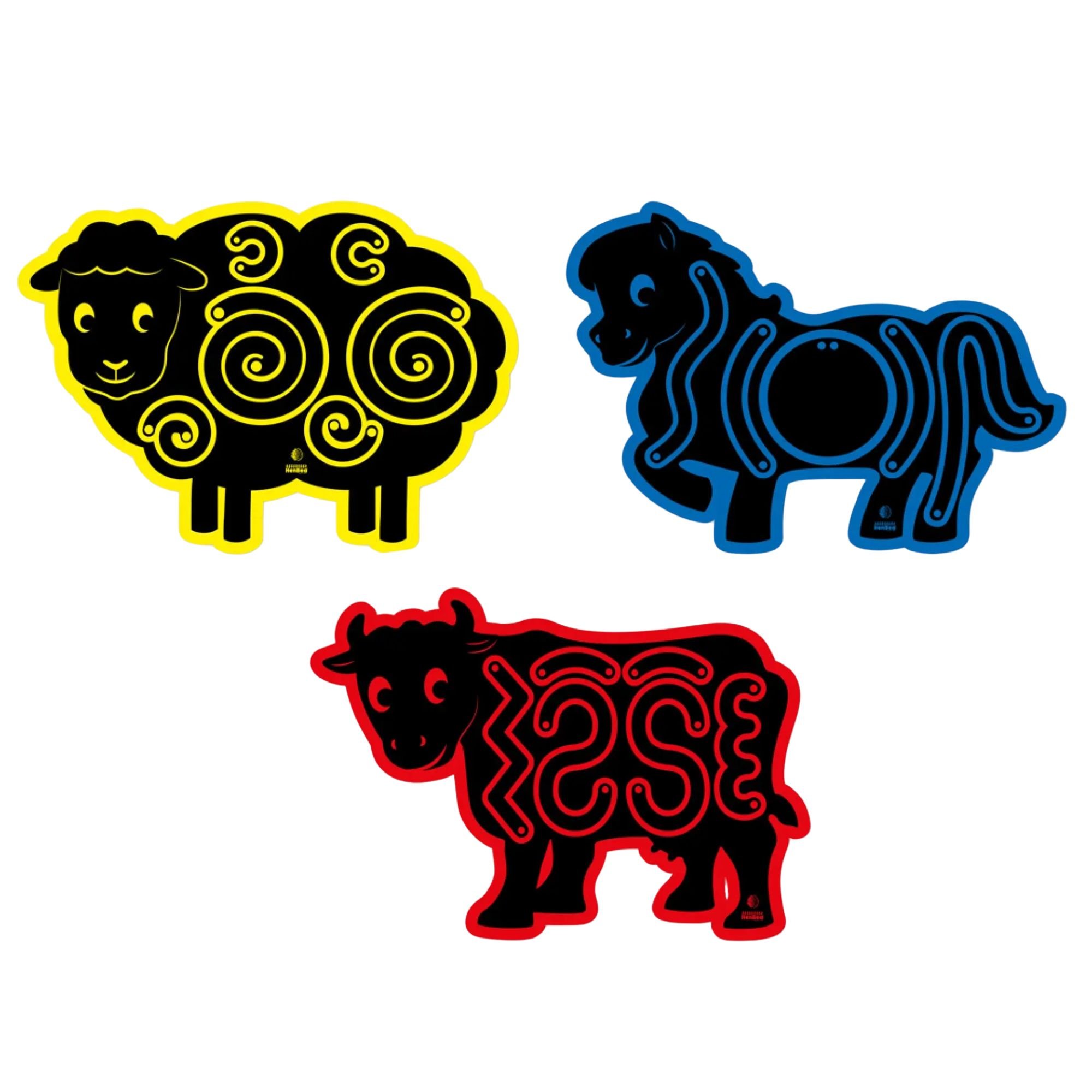 BrainPlay - 3 Animal Chalk Board Set (50x70cm)