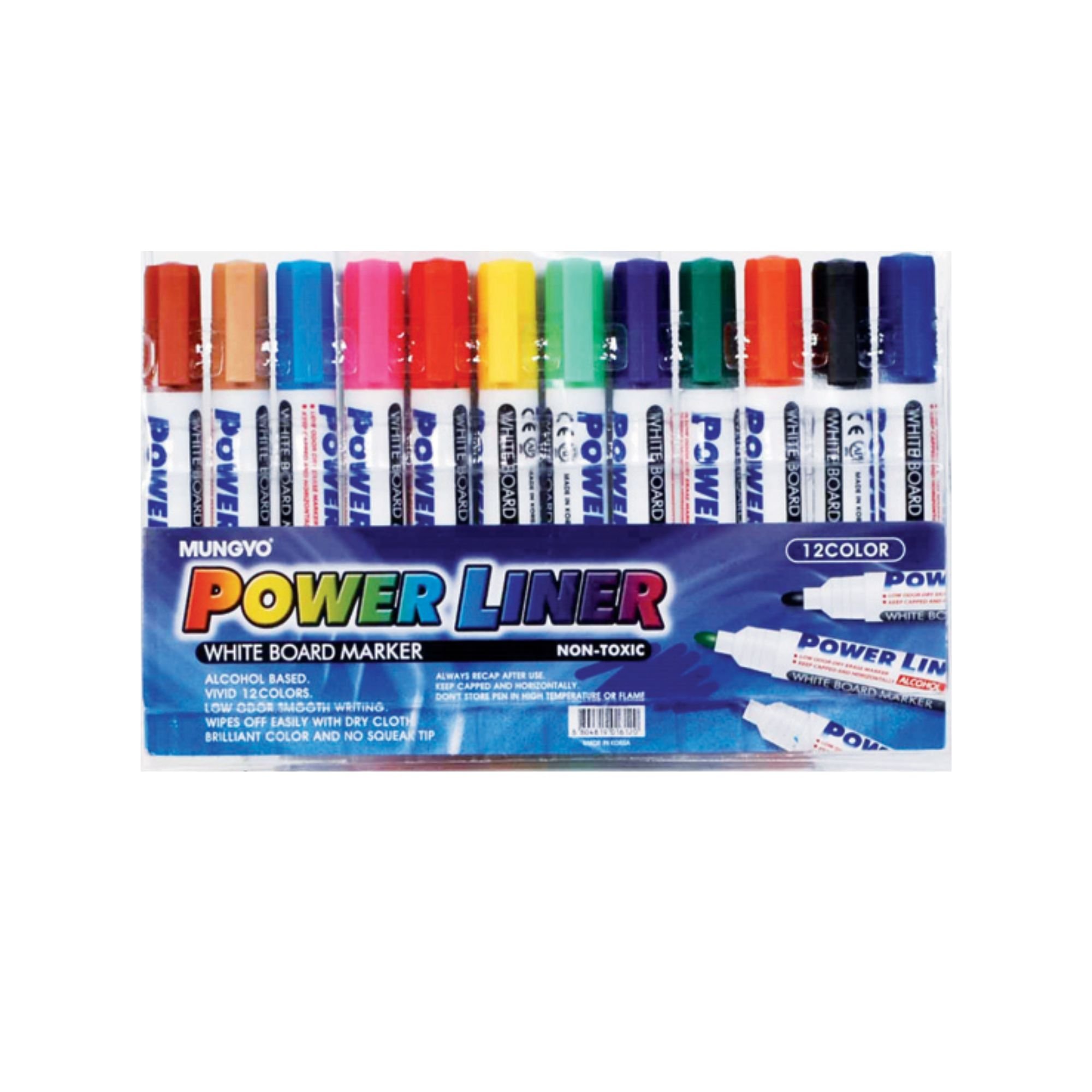 Power Liner Whiteboard Marker - Assorted (12 piece)