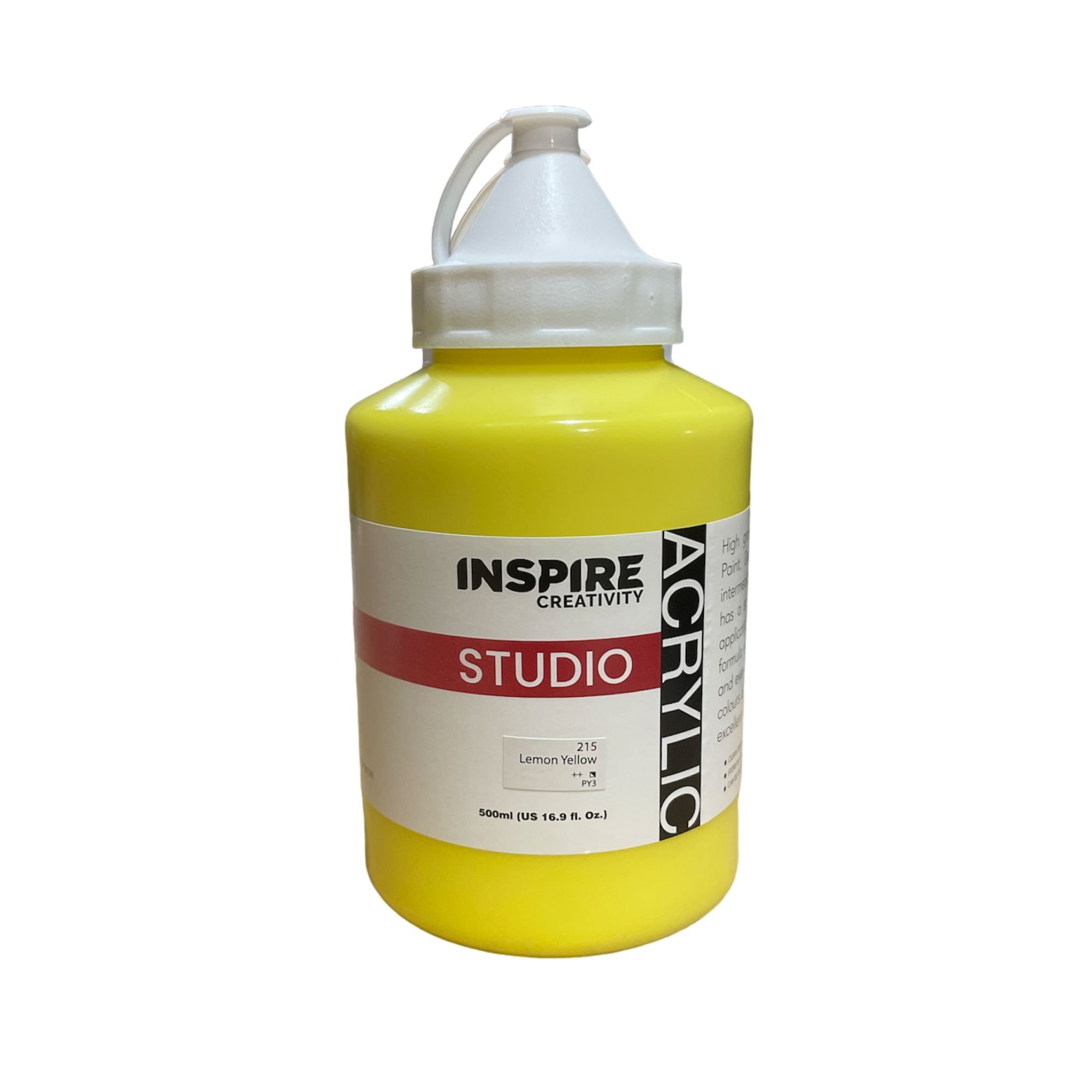 Inspire Studio Acrylic 500ml - Lemon Yellow