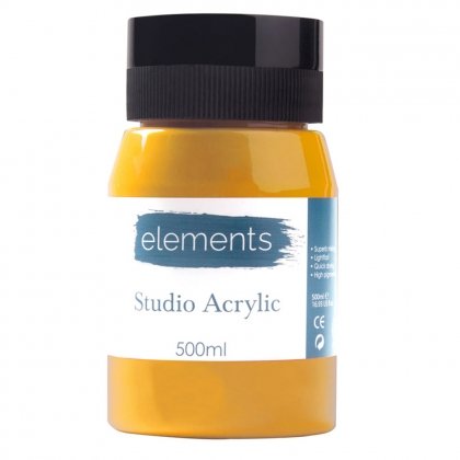 Elements Acrylic - Medium Yellow (500ml)