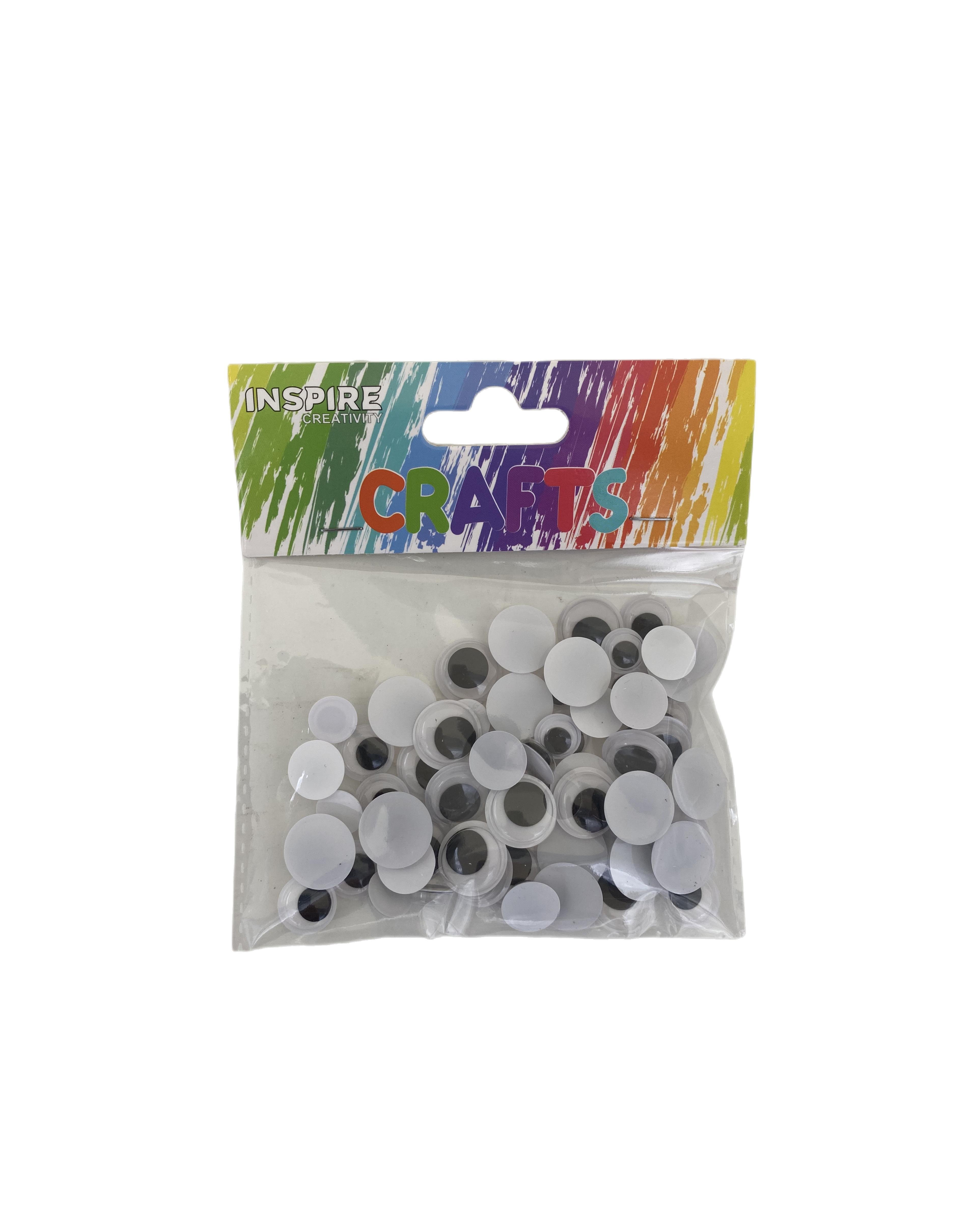 Wiggly Eyes - Black & White 10,12,15mm (60)