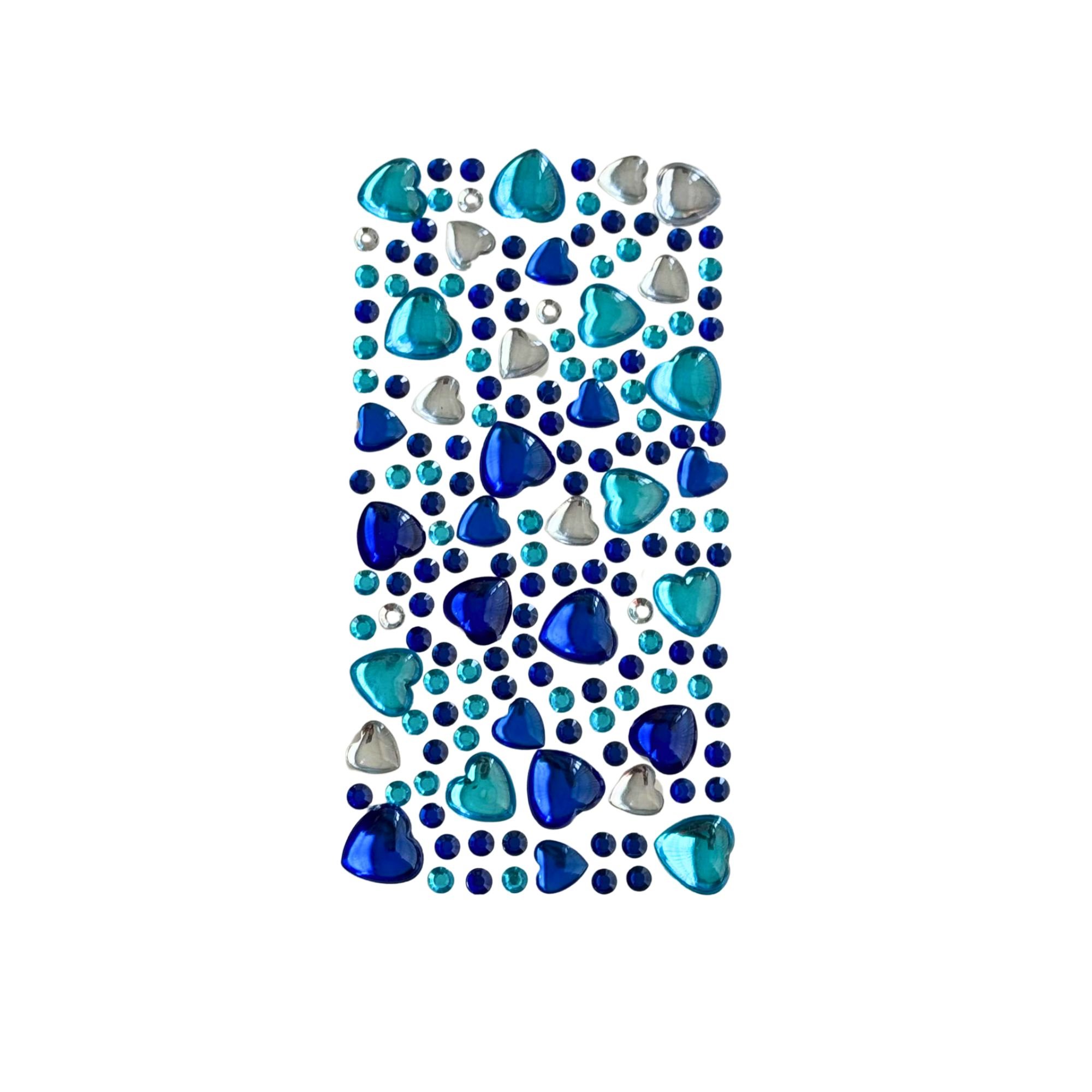 Crystal Gems - Self Adhesive Heart Gem Set (Blue)
