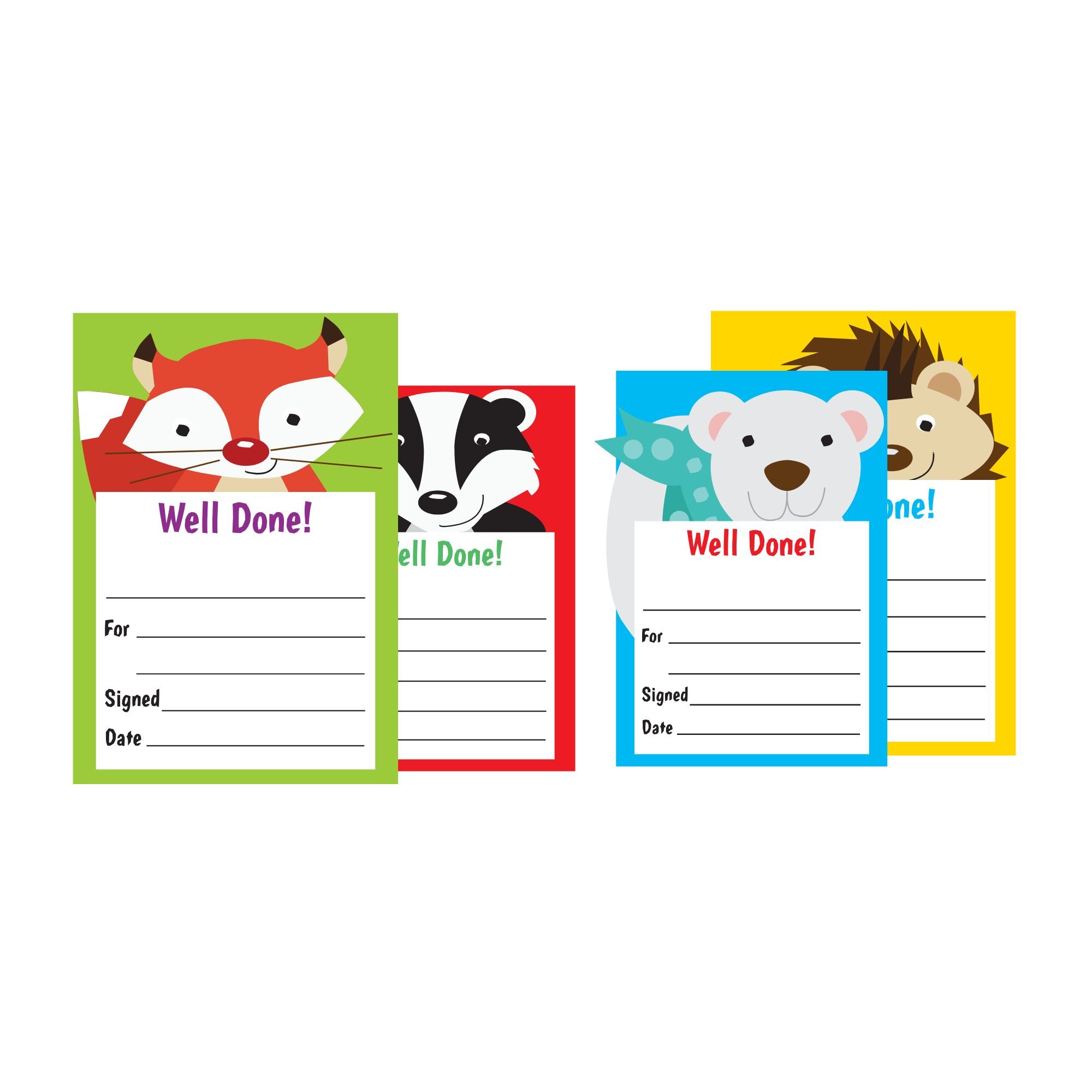 A Quick Note To Say - Well Done x 4 Designs (64 Sheets)