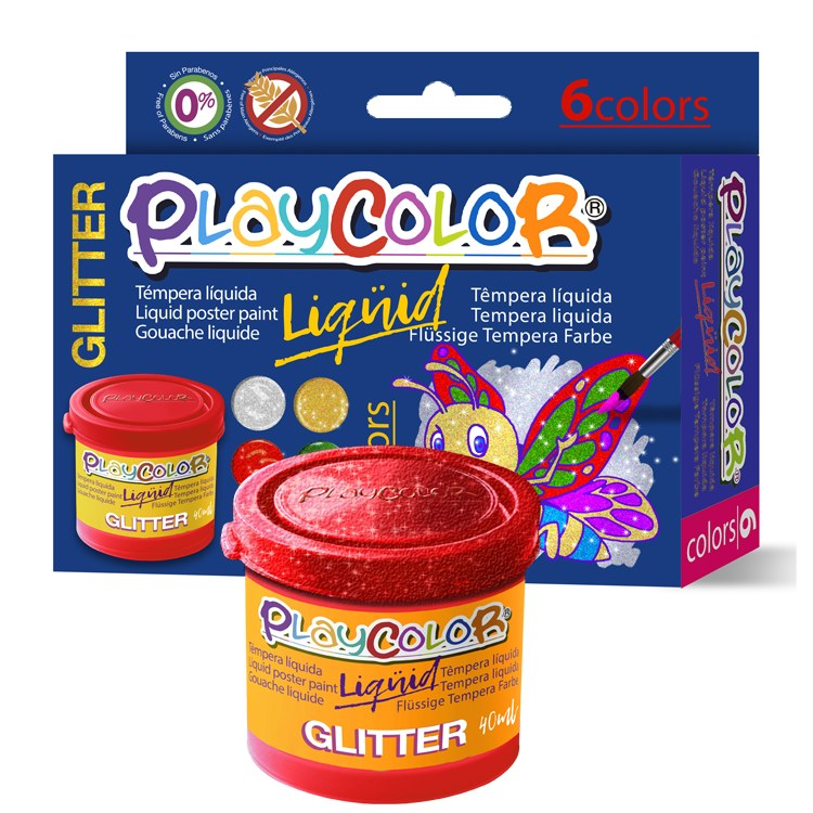 Playcolor Liquid Glitter Paint Set (6)