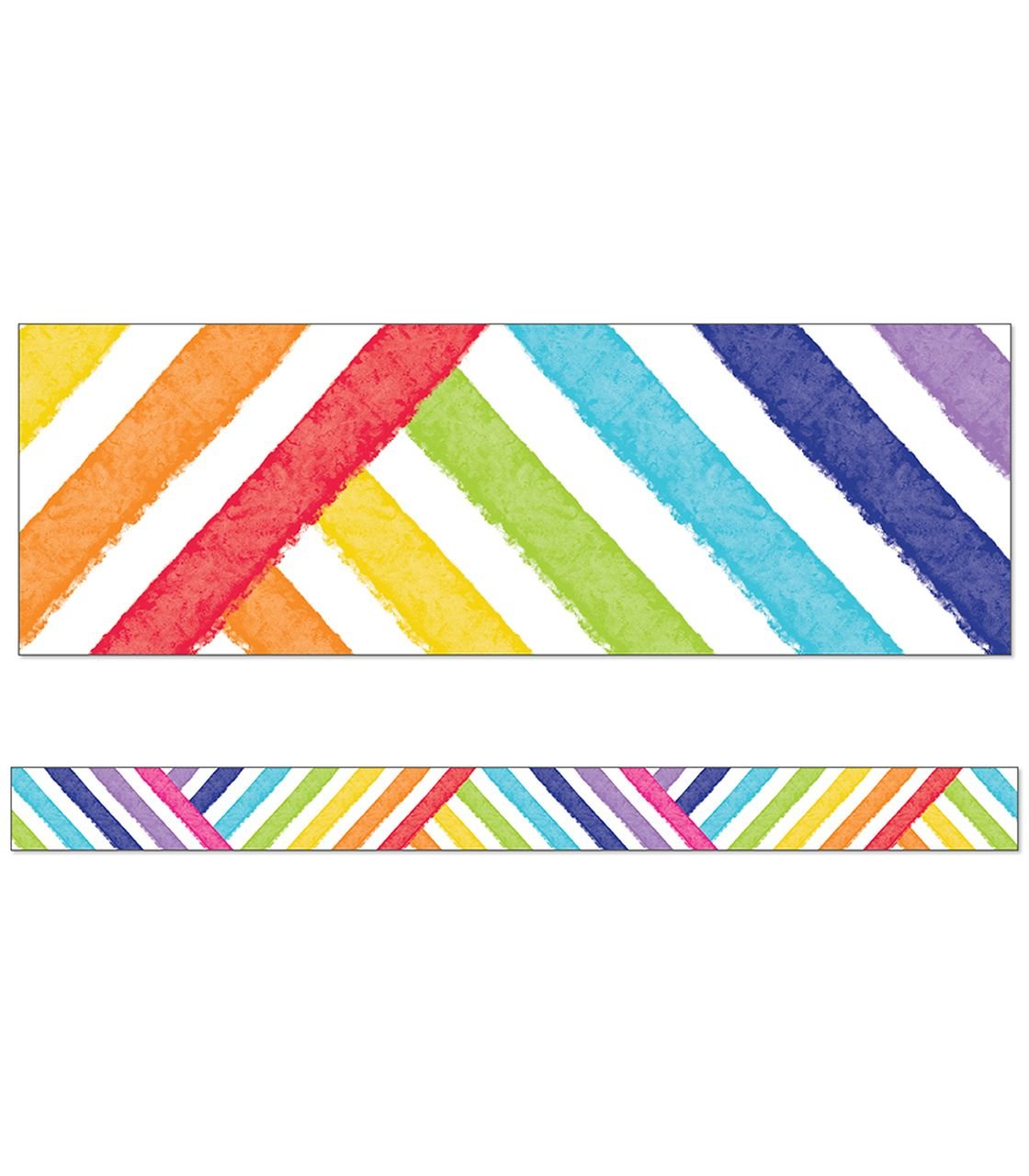 Straight Border - Criss Cross Rainbow