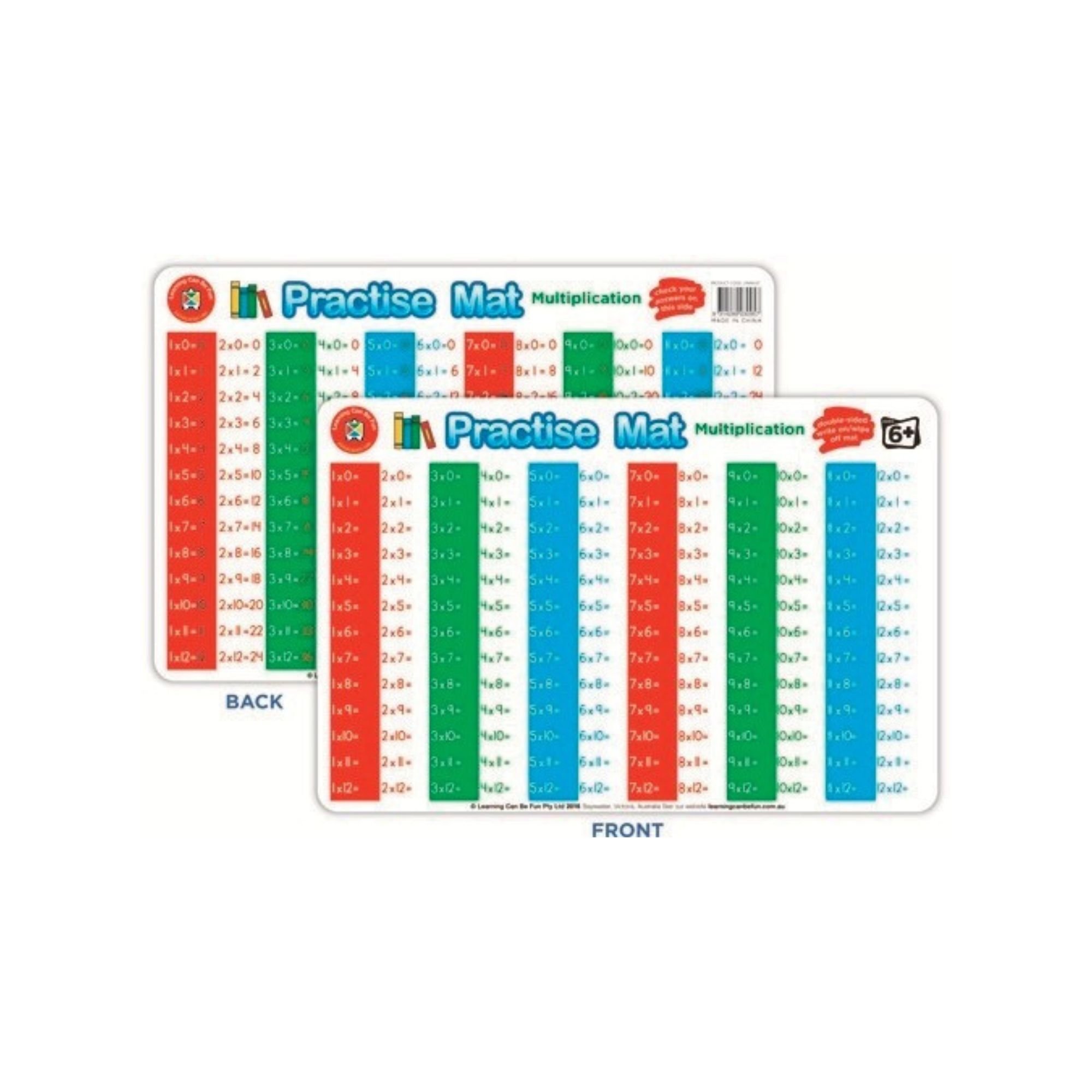 Dry Wipe Practice Mat - Multiplication
