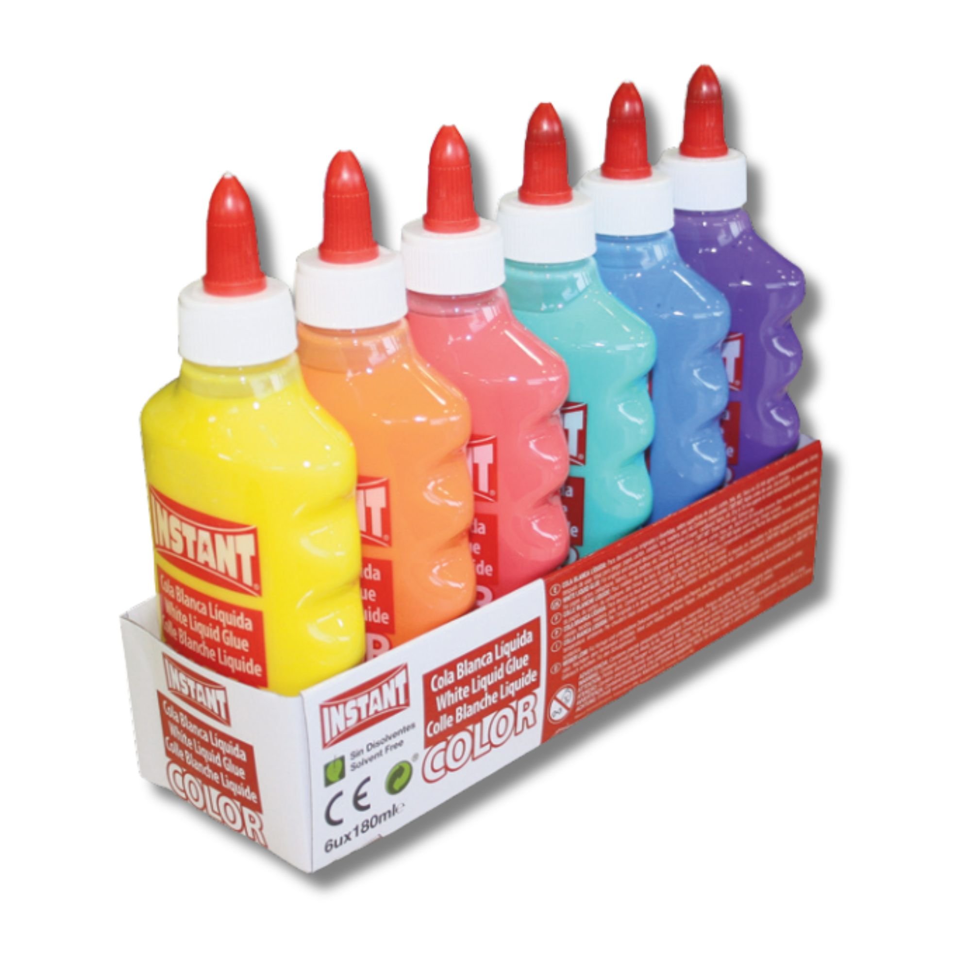 Instant Coloured Glue Asstorted Colours 180ml (6)