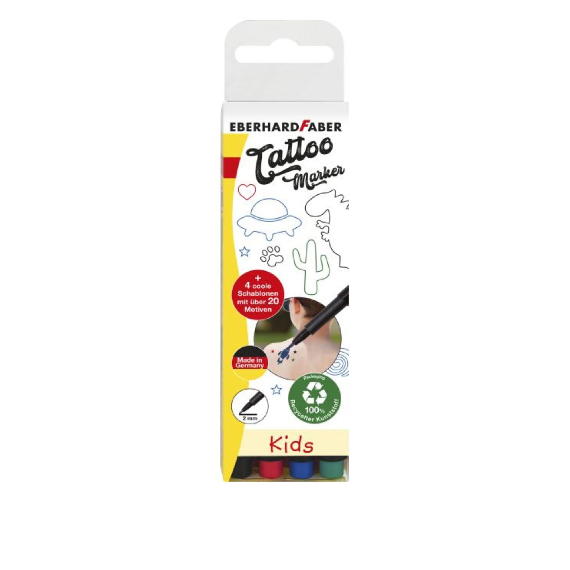 Kids Tattoo Markers (4) + Stencils