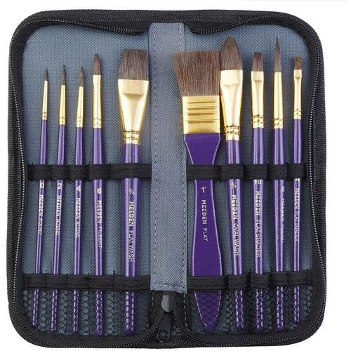 Watercolour Brush Set in Zip Case (10)