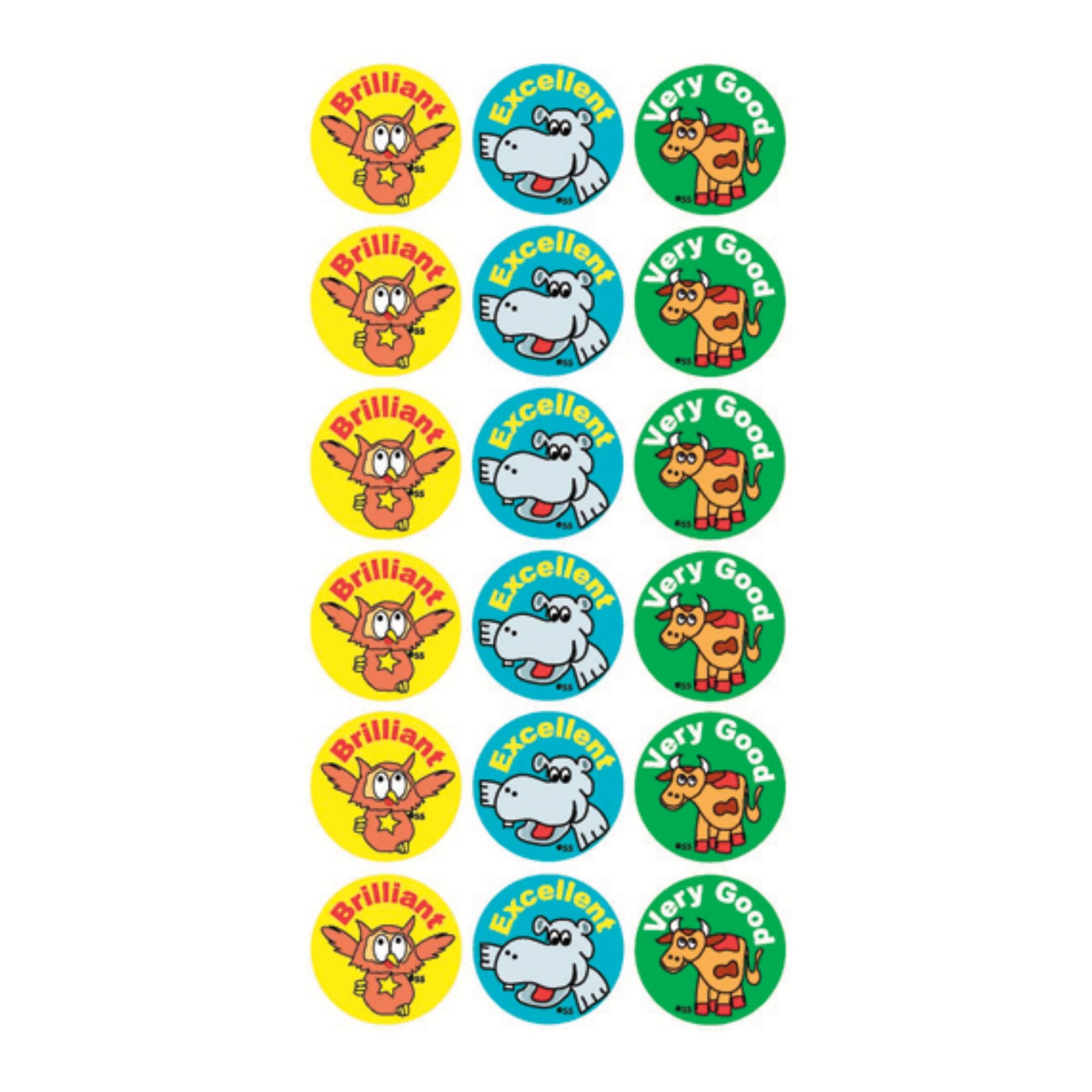 Motivational Stickers - Brilliant, Excellent, Very Good (54)
