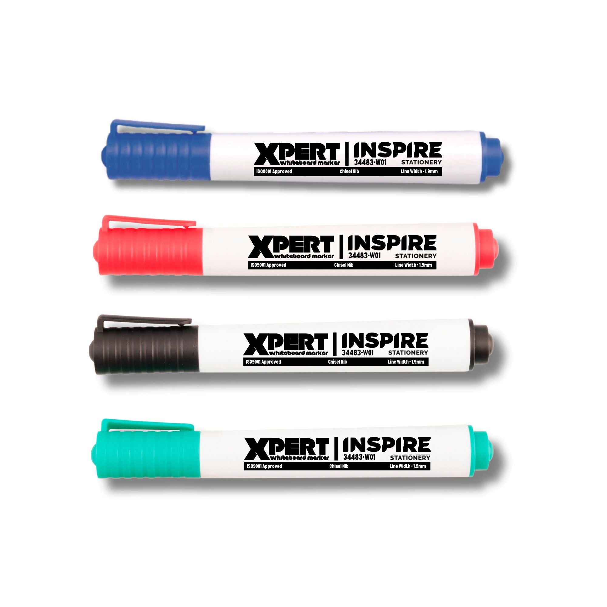 Xpert Whiteboard Marker - Chisel - Assorted 4pk (1 x Blue,1 x Bl