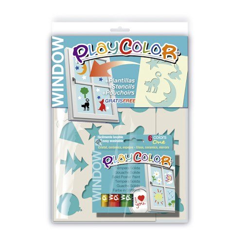 Playcolour Christmas Window & Stencils Set (6)