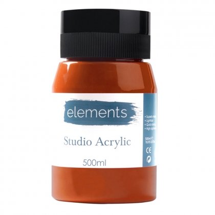 Elements Acrylic - Burnt Siena (500ml)