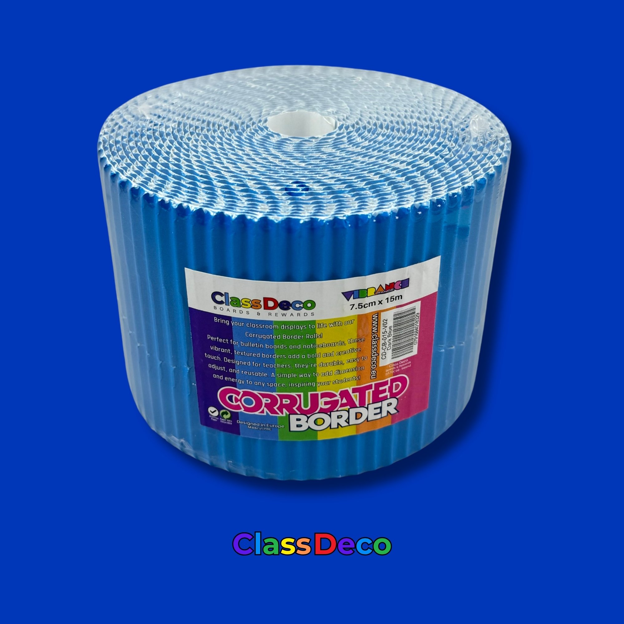 Corrugated Border - "Vibrance" Dark Blue (15m) 