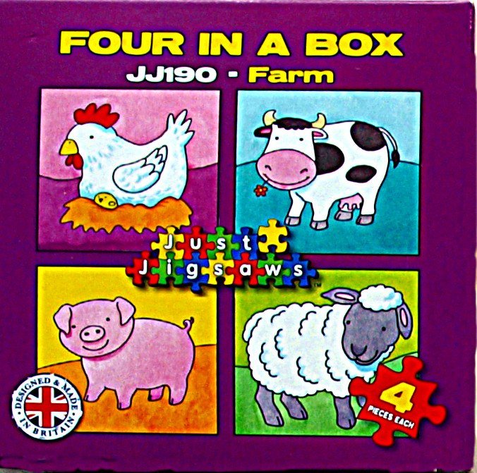 Four In A Box Jigsaw - Farm Animals