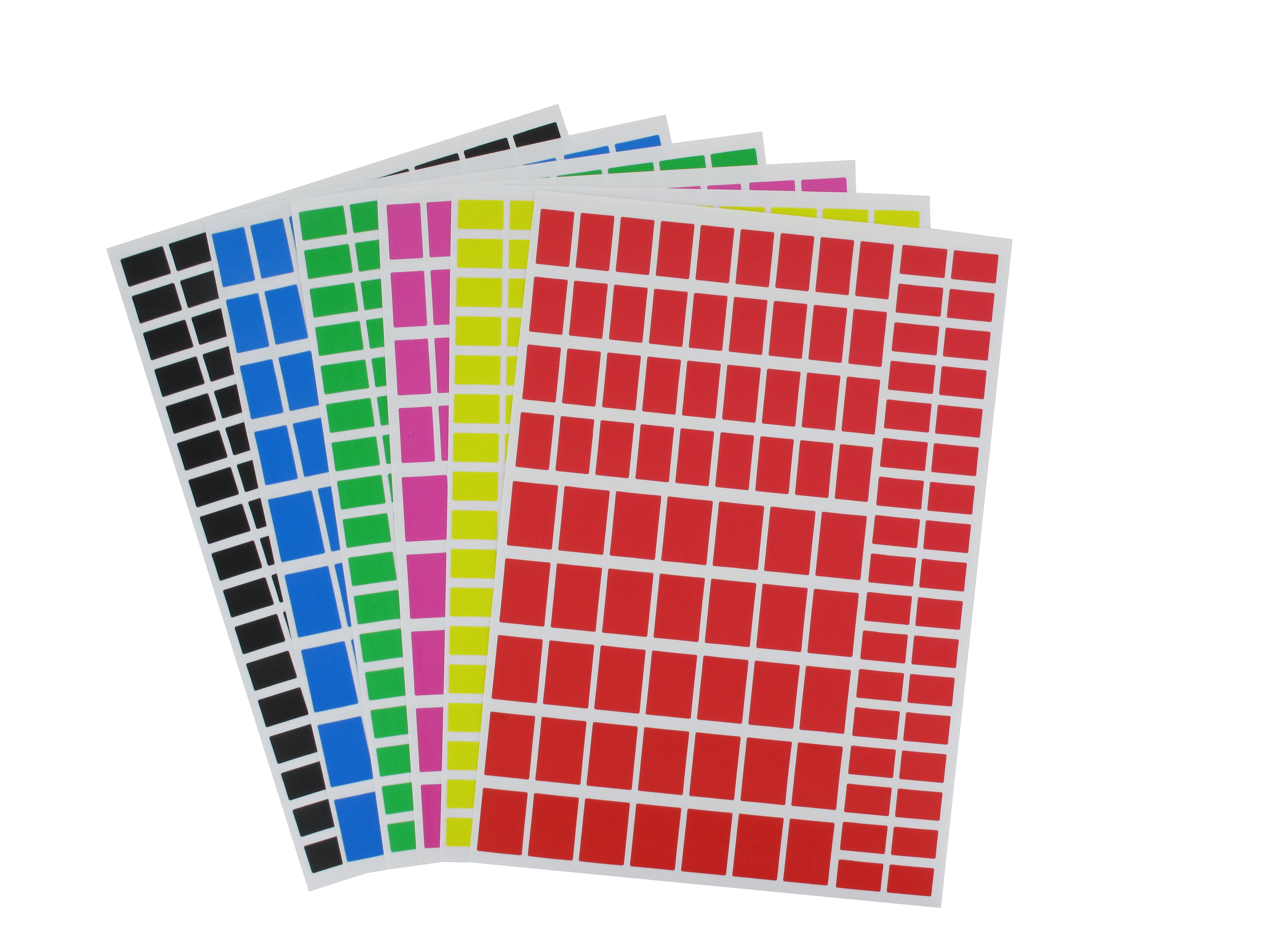 Stickers - Rectangle Assorted Coloured 