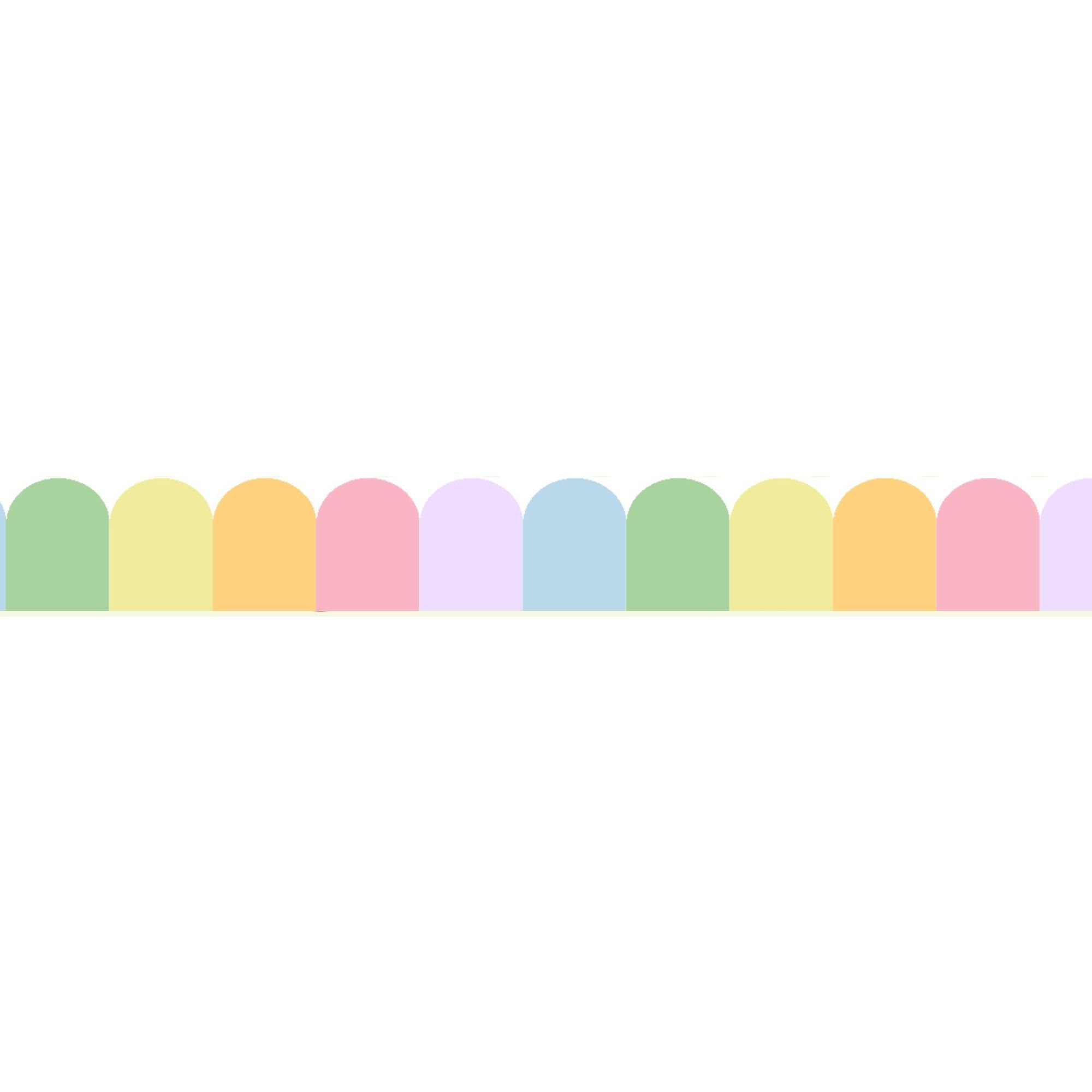 Scalloped Trimmer - "Harmoni" Pastel Rainbow Blocks (12m)
