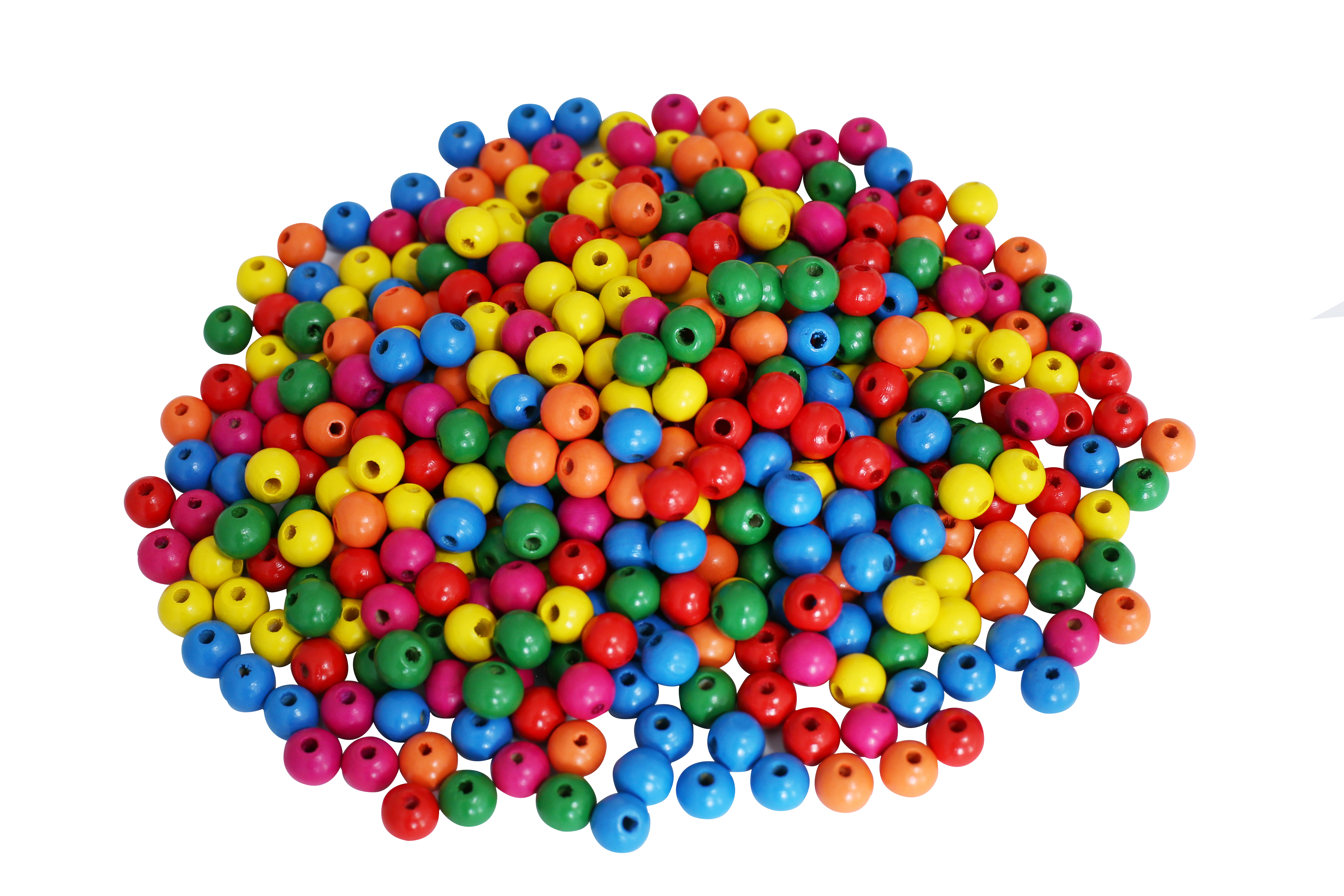 Round Coloured Wooden Beads 10mm (1100 piece)