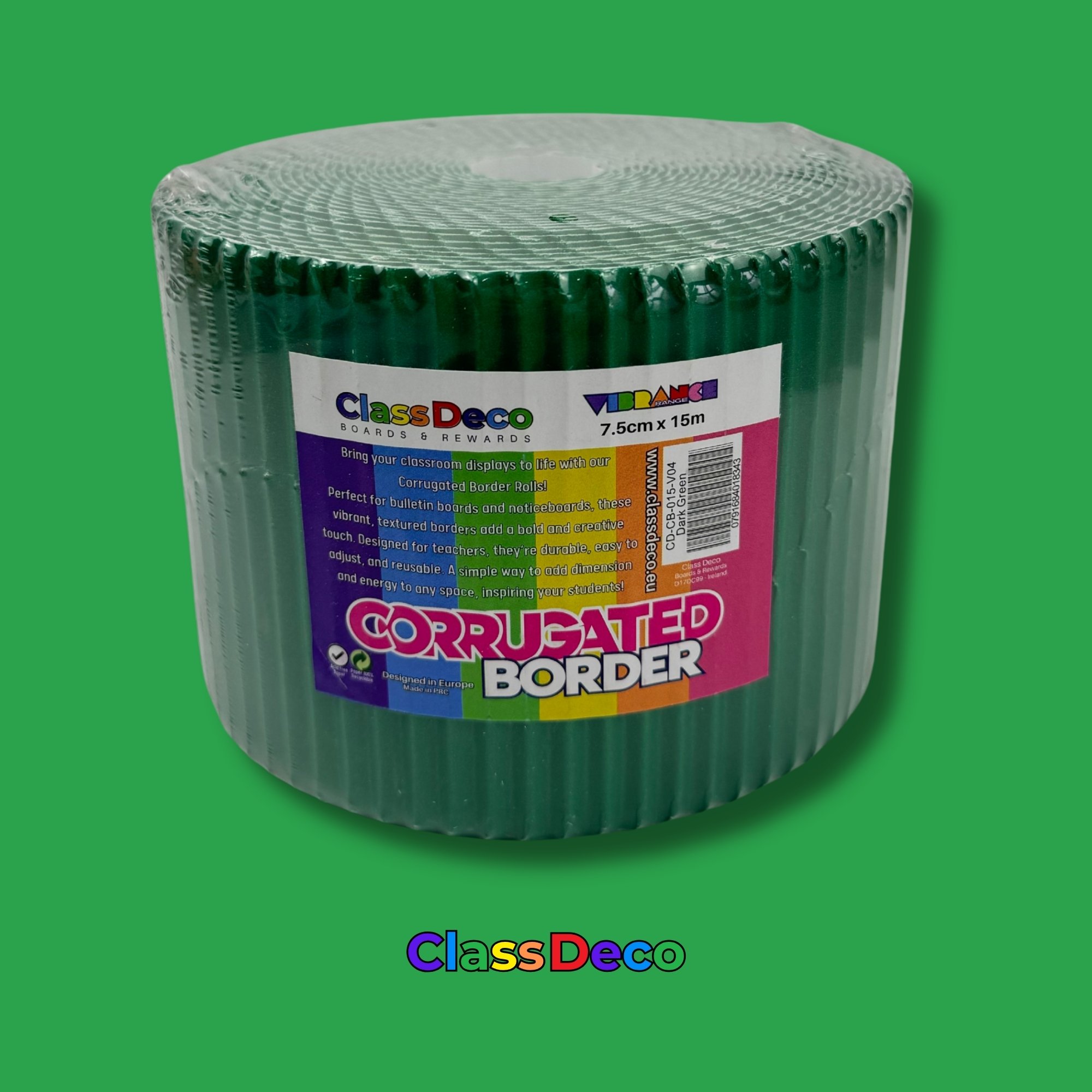 Corrugated Border - "Vibrance" Dark Green (15m) 