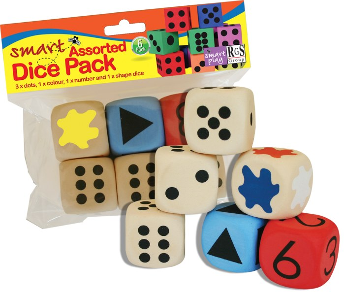 Assorted Foam Dice (6)