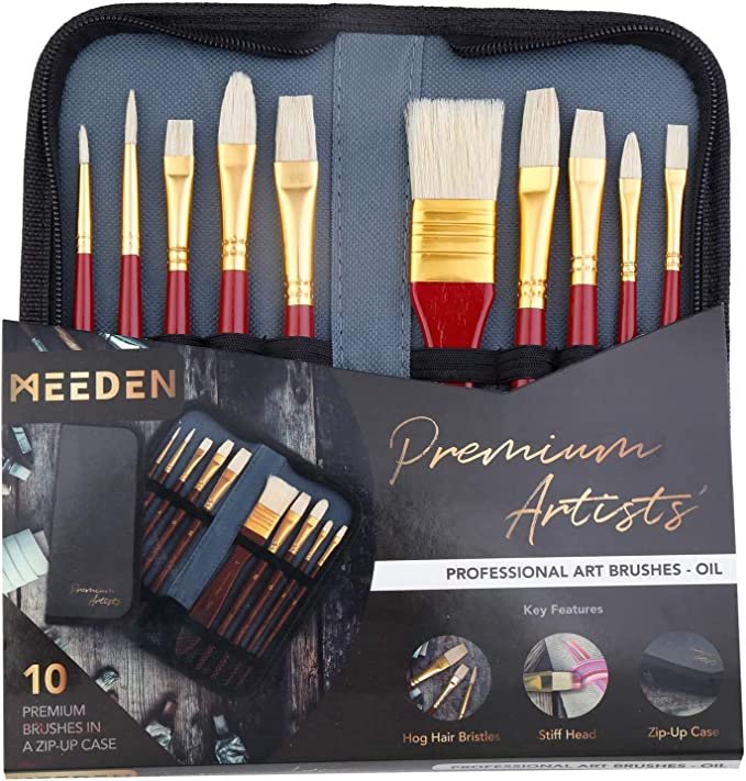 Oil Brush Set in Zip Case (10 piece)