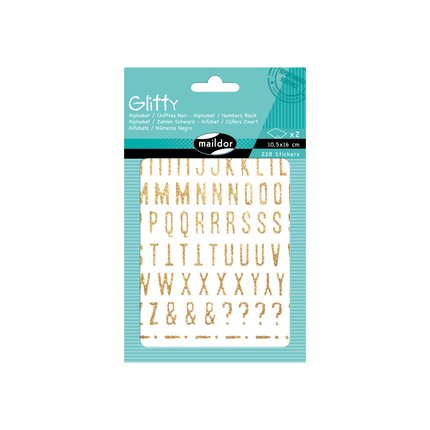Glitty Gold Letters & Numbers