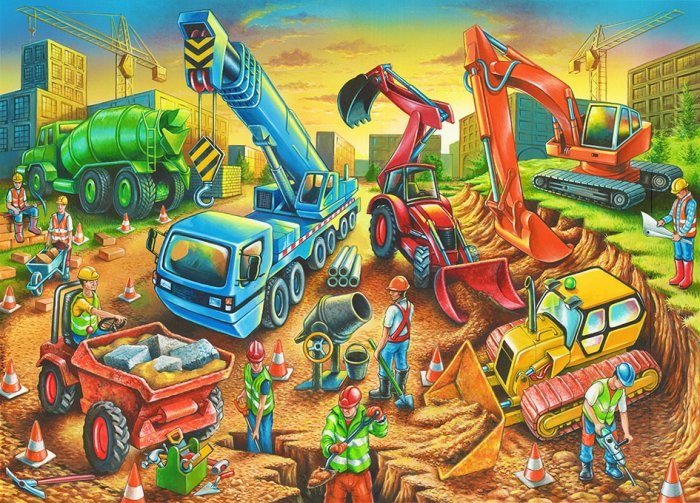 Wooden Jigsaw - Construction (80 Pieces)